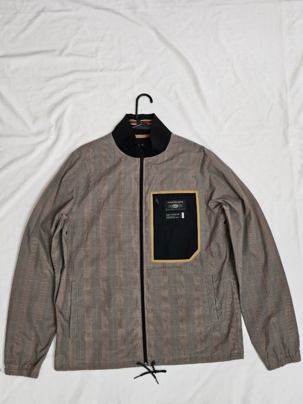 Scotch & Soda Glen Plaid Zip Lightweight Jacket Sz:XL Tech Utility Bomber